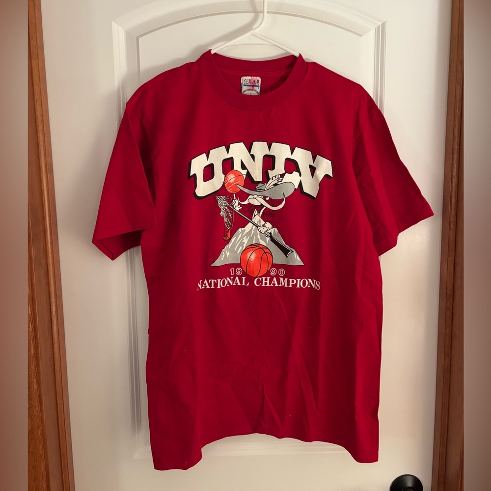 Vintage UNLV Rebels T Shirt 1990's NCAA National Champions College Size Large
